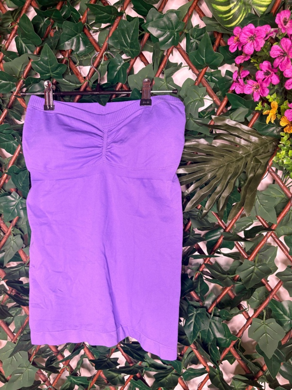 Free People Lavender Strapless Ruched Tube Top